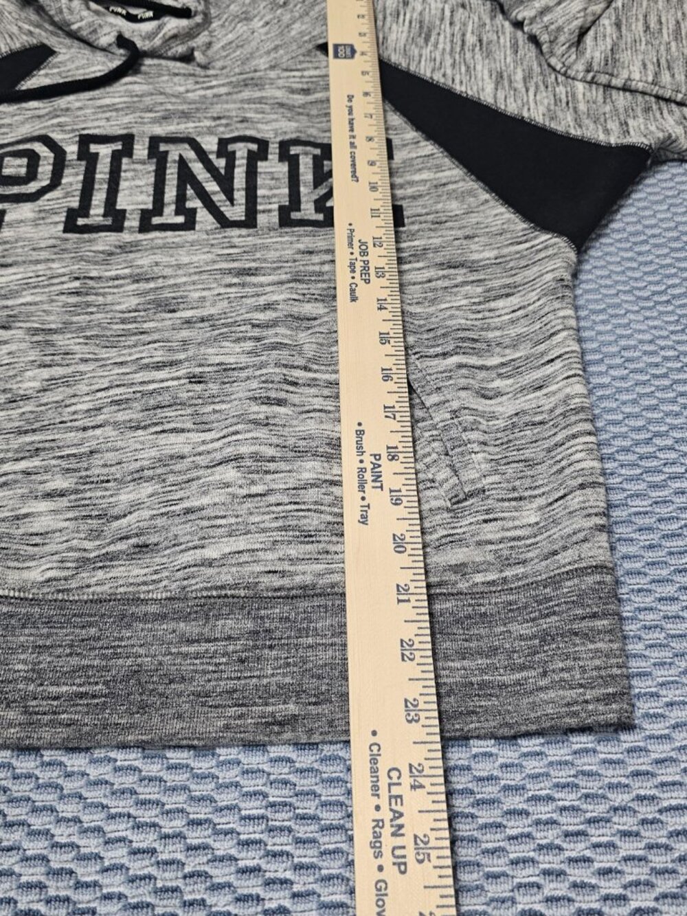 PINK Victoria’s Secret Gray & Black Hoodie Sweatshirt Black Logo Size Medium - Picture 6 of 6